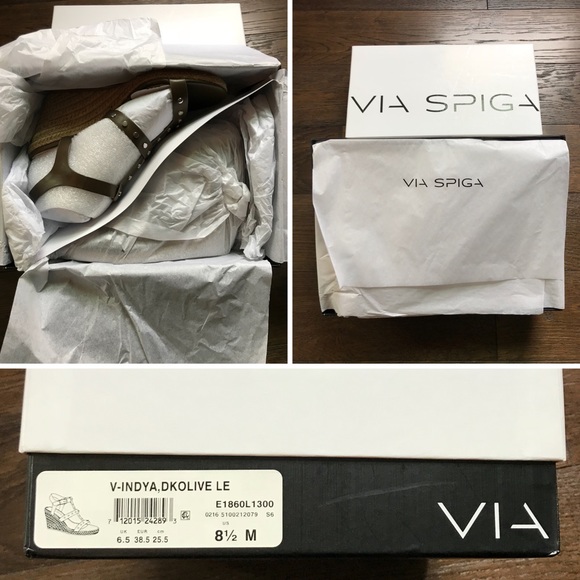 S O L D Indya Studded Leather Wedge Sandals - Picture 5 of 8